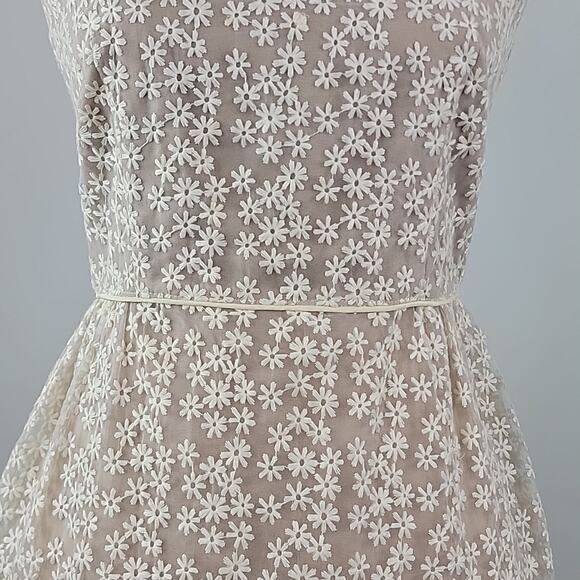 Anna Sui Floral Embroidered Sleeveless Ivory Sheath Dress 0 MINOR FLAWS - Picture 4 of 15